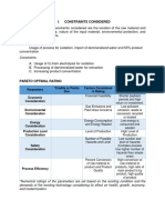 Proposed Design:: I. Constraints Considered