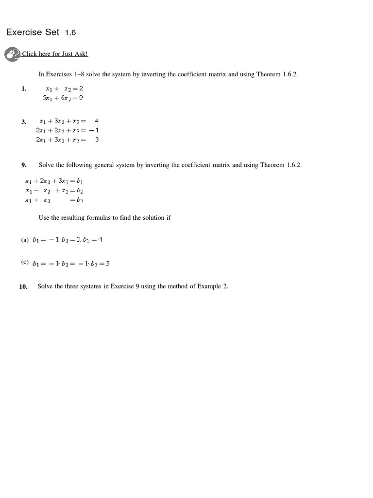 Exercise Set 1.6 | PDF | Science & Mathematics
