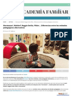 Diferencias Entre Los Métodos Pedagógicos Alternativos - Montessori, Waldorf, Reggio Emilia, Pikler. Ana & Nufry