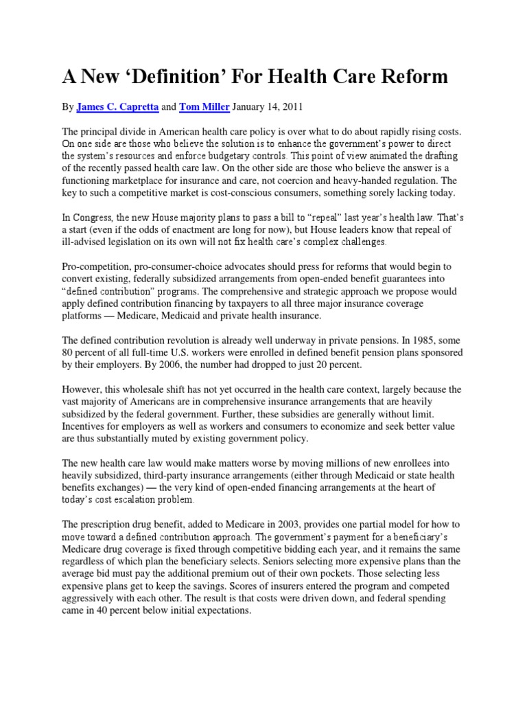 Redefining Health Care Reform Strategies | PDF | Medicare (United ...