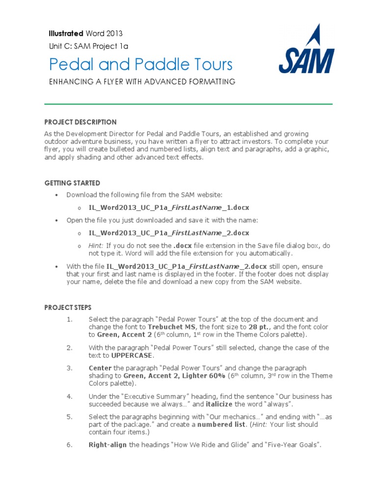 Assignment IL Word2013 UC P1a | PDF | Paragraph | Typefaces