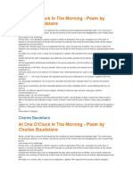 At One O'Clock in The Morning - Poem by Charles Baudelaire