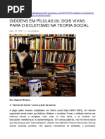 Giddens Em Pilulas 6 Dois Vivas Para o e