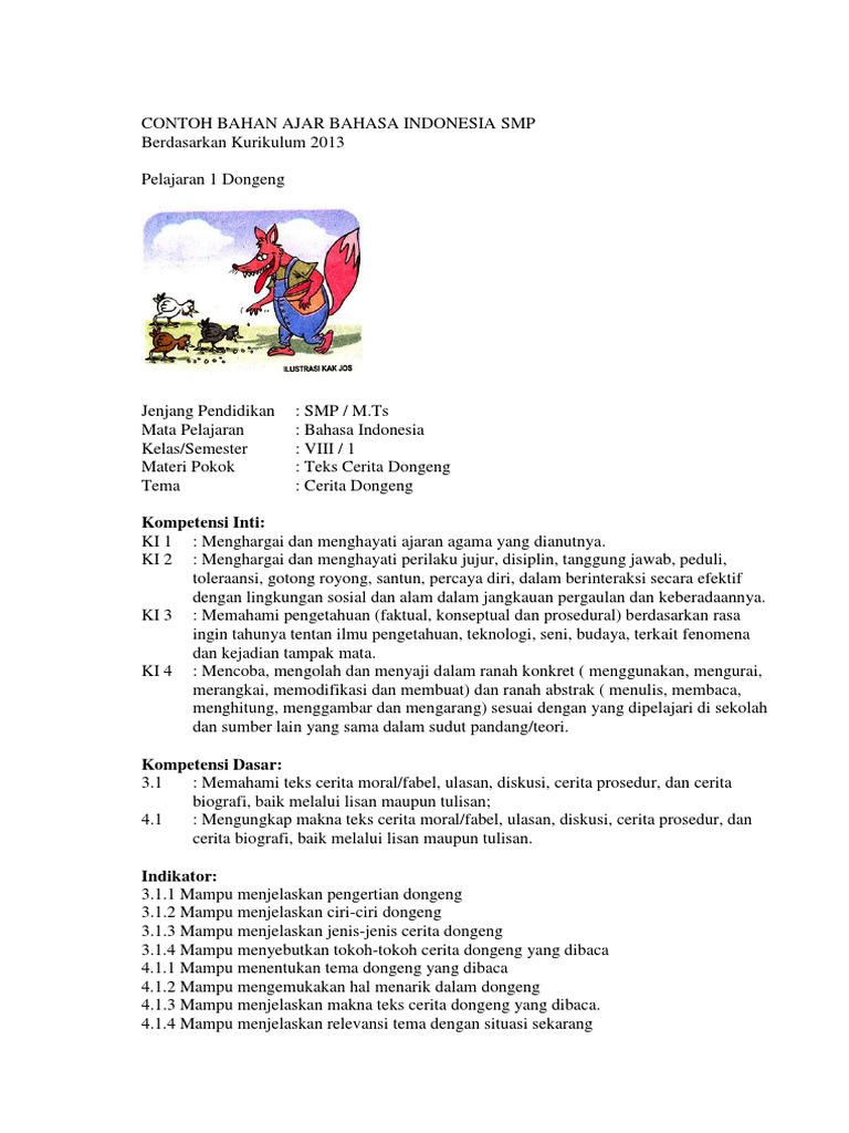 Contoh Bahan Ajar Bahasa Indonesia Smp Pdf