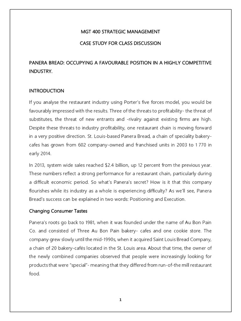Panera bread competitors analysis image