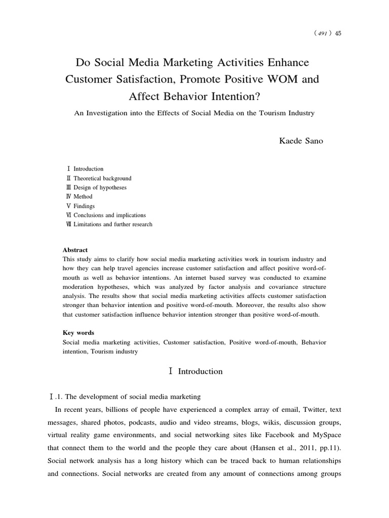Social Media's Impact on Tourism Marketing | PDF | Customer ...