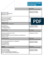 Unterkunftsliste Donaueschinger Musiktage Stand 03.08.18