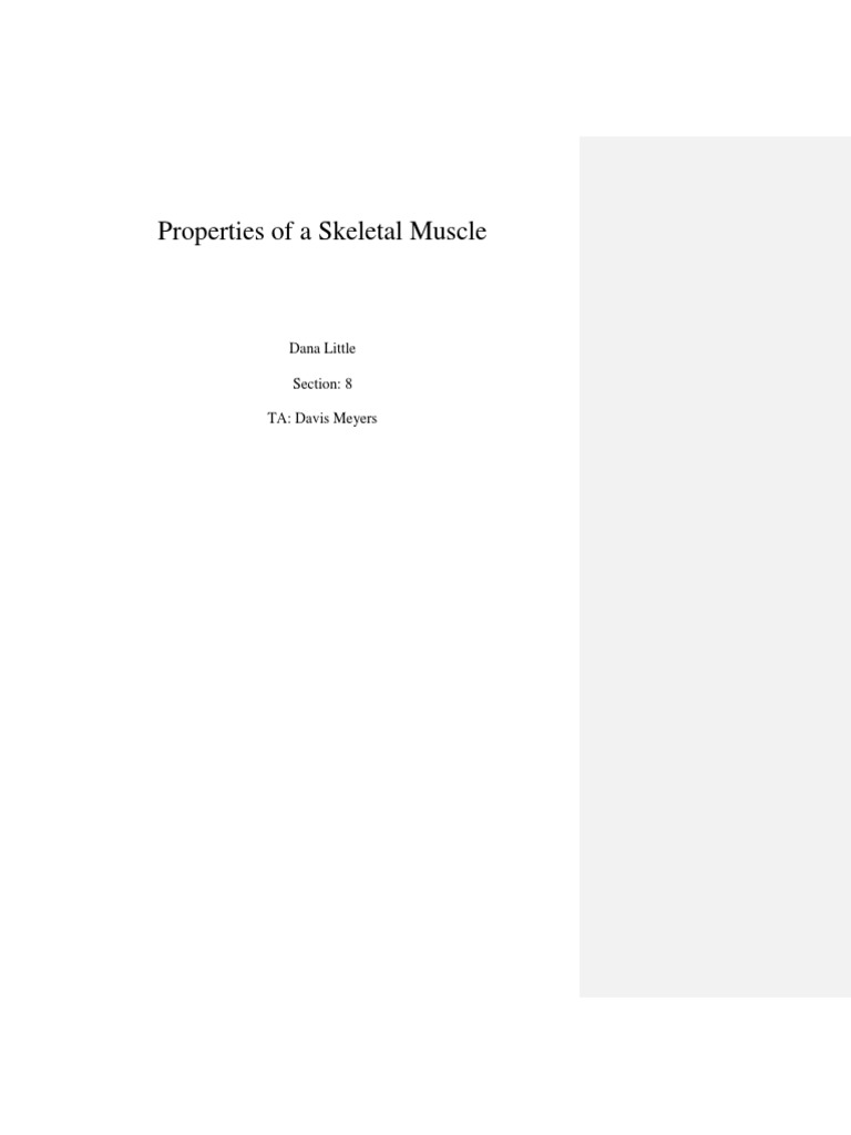 Properties of A Skeletal Muscle Frog | PDF | Skeletal Muscle | Muscle ...