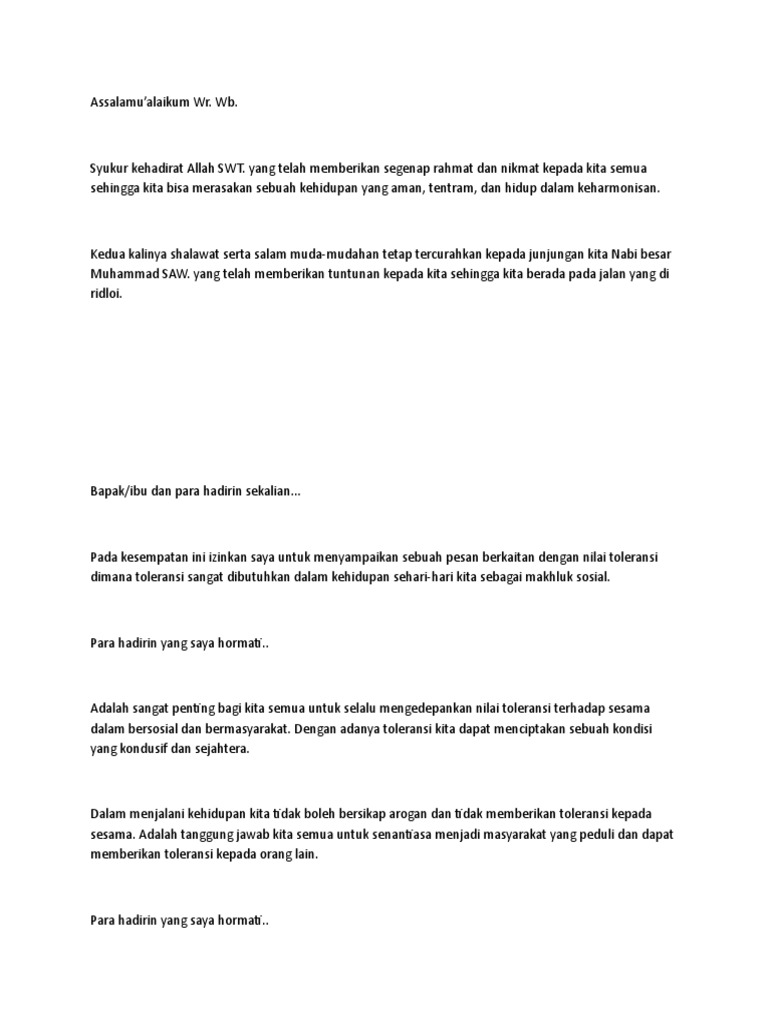 Pidato Tentang Toleransi PDF