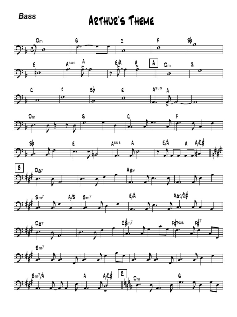 09 Arthur's Theme - Bass PDF | PDF