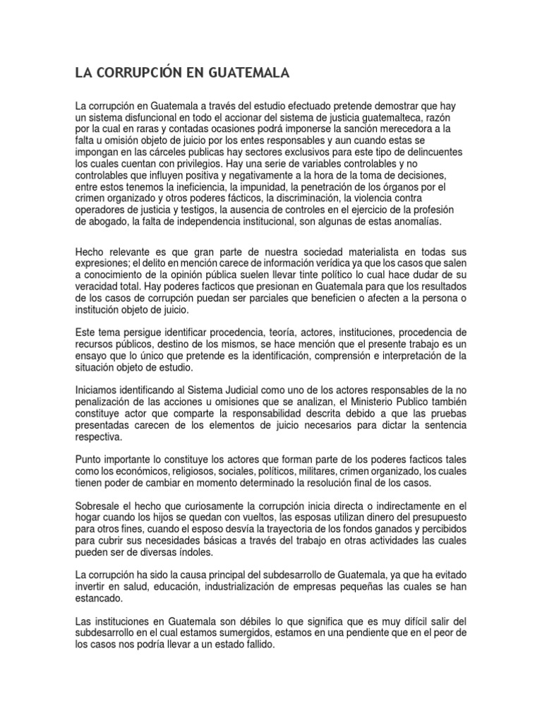 Corrupción y Poderes Fácticos en Guatemala | PDF | Corrupción política ...
