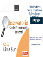 Exposicion - Indicadores - Socioeconomicos LIMA SUR PDF