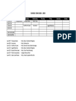 School Year 2018-2019 Col Schedule