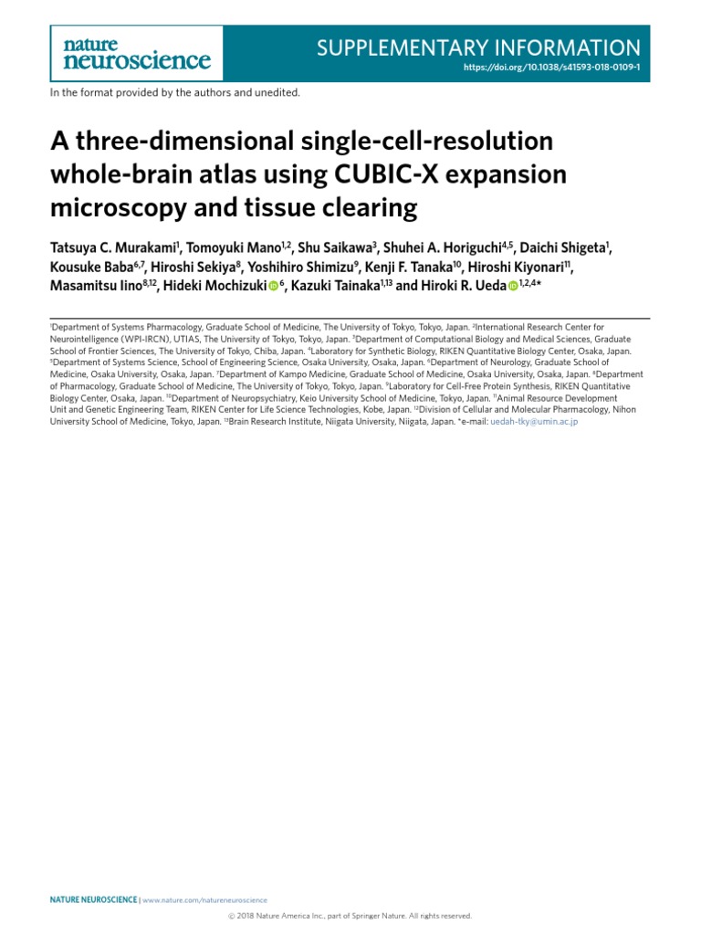 A Three-Dimensional Single-Cell-Resolution Whole-Brain Atlas Using ...