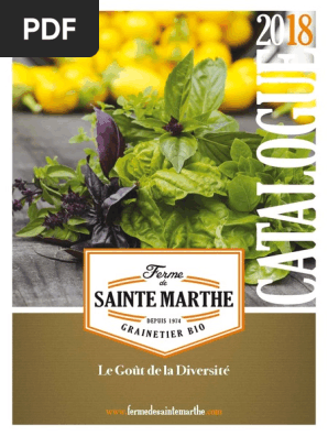 Ferme de Ste Marthe Catalogue-2018  PDF  Agriculture  Écologie
