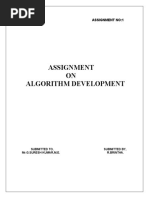 Assignment ON Algorithm Development