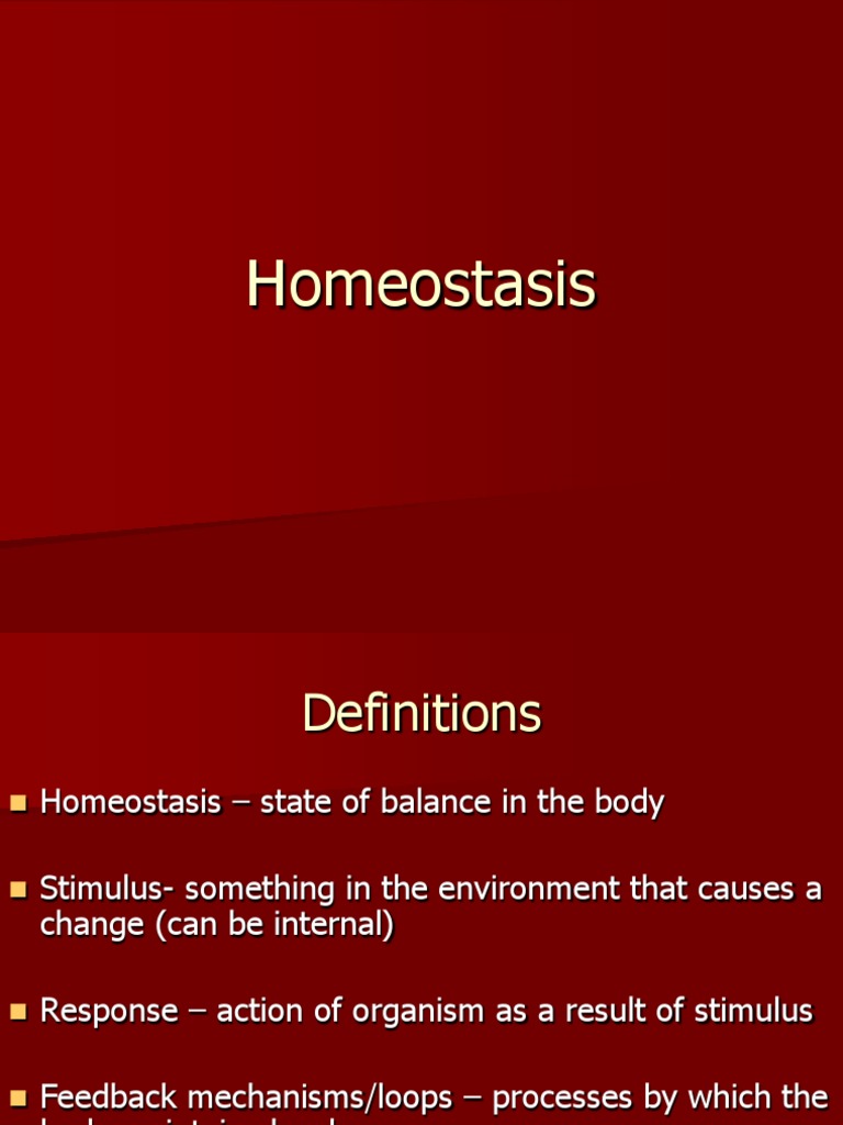 WHAT DOES HOMEOSTASIS MEAN intelligence overview