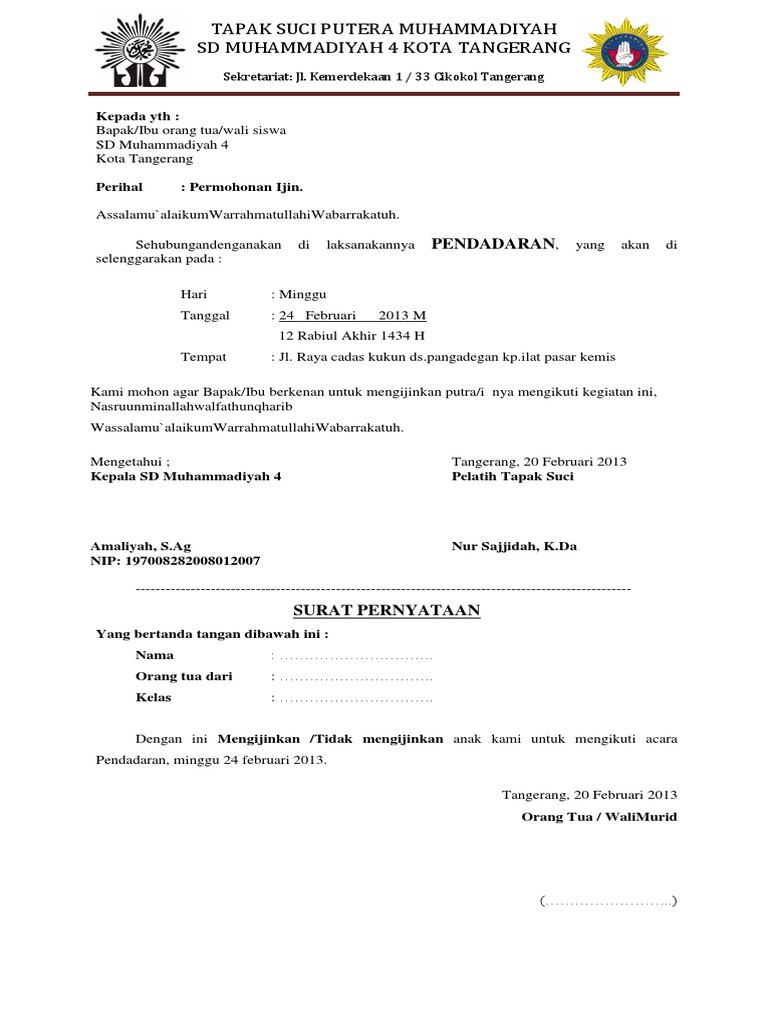 Surat Ijin Orang Tua