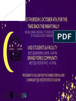 Join Us Thursday, October 4Th, For The Take Back The Night Rally