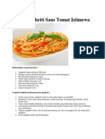 Resep Camilan Berat - Spaghetti