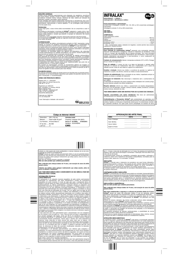 Bula Infralax | Anti-Inflamatório Não Esteróide | Cafeína | Avaliação ...