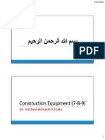 Construction Equipment (7 8 9) : Dr. Hossam Mohamed Toma
