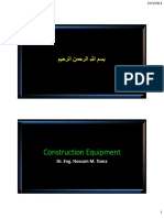 Construction Equipment: Dr. Eng. Hossam M. Toma