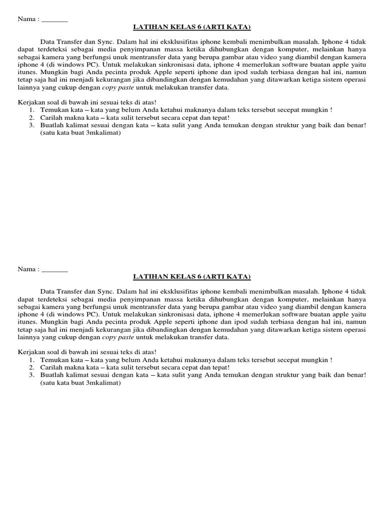 Arti Kata Sulit Kelas 6 Docx