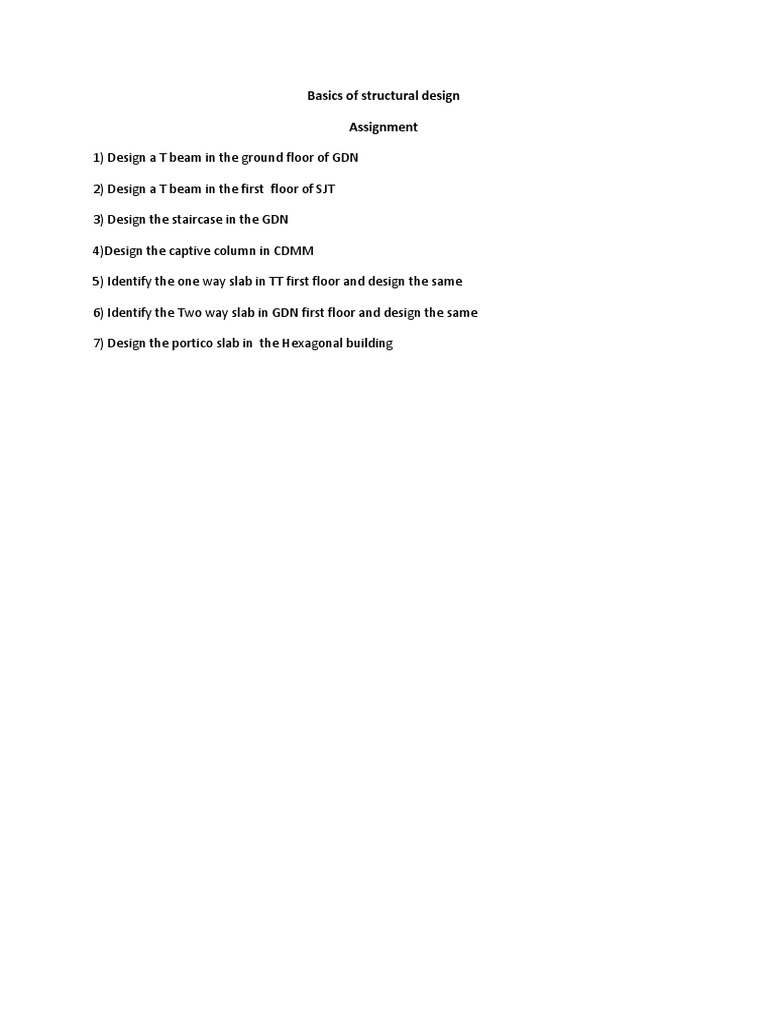 Structural Design Assignment Guide | PDF | Art | Technology & Engineering