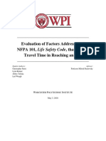 Evaluation of Factors Addressed by NFPA 101, Life Safety Code, That Impact Travel Time in Reaching An Exit