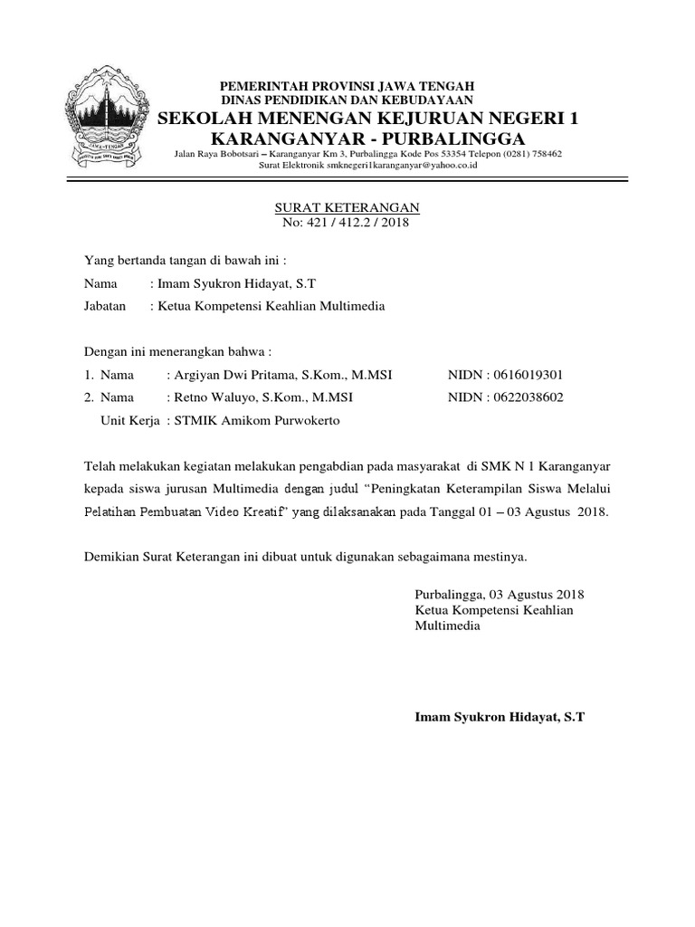 Contoh Surat Balasan Pengabdian Masyarakat Dalam - IMAGESEE