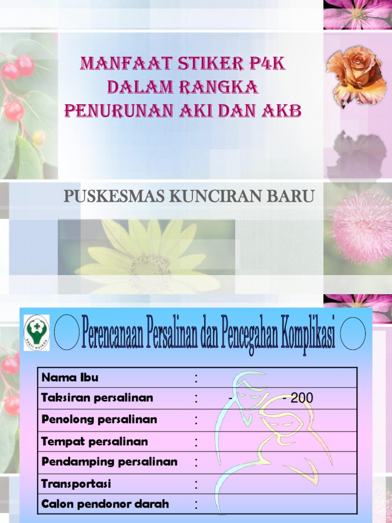 Manfaat Stiker P4K untuk Persalinan Aman | PDF