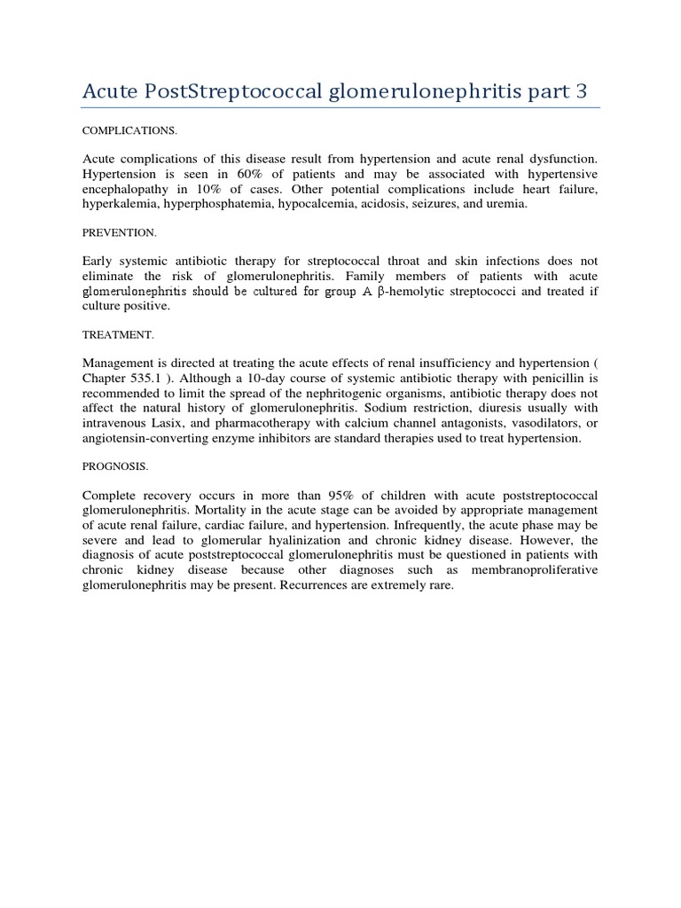 Acute PostStreptococcal Glomerulonephritis Part 3 PDF
