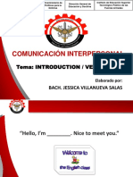 Comunicación Interpersonal: Tema: Introduction / Verb To Be