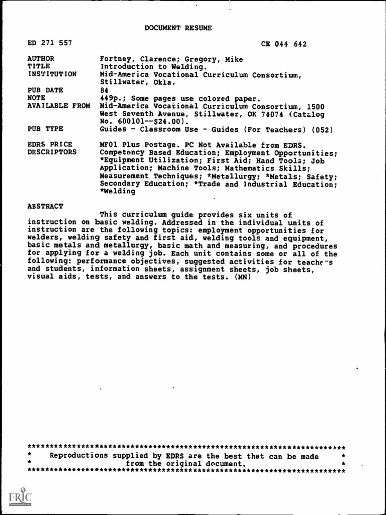 Eric Ed Pdf Welding Construction