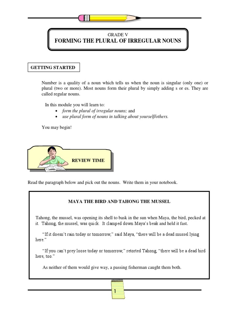 5-11-25forming Plural of Irregular Nouns | PDF | Plural | Linguistic ...