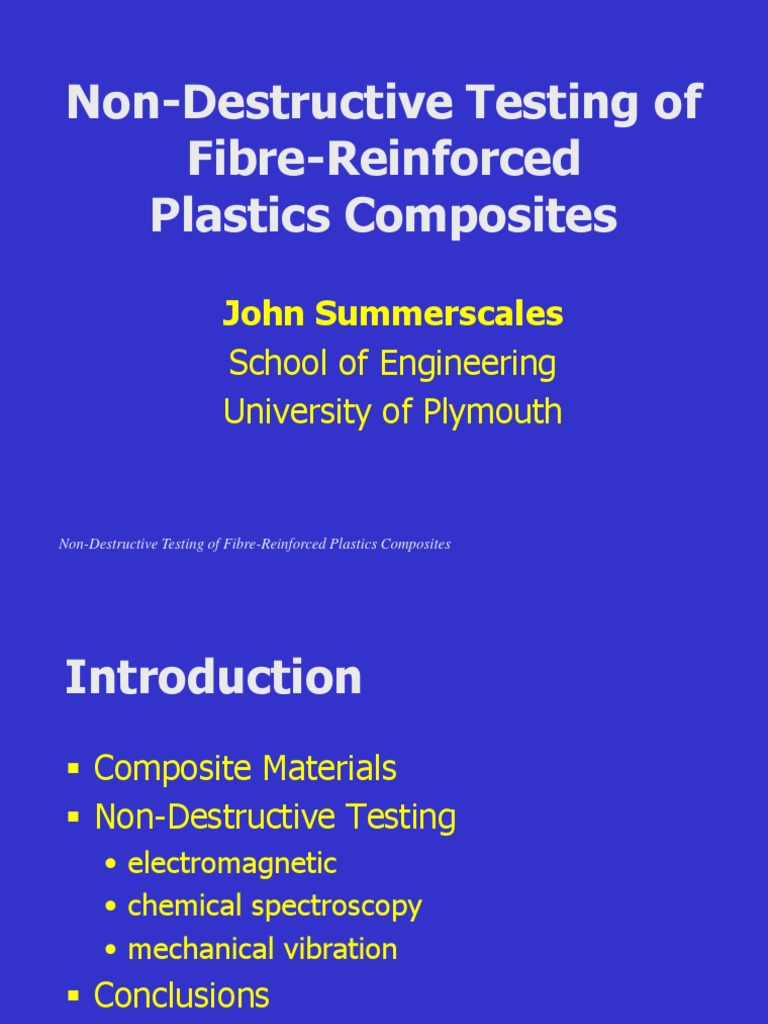 Non-Destructive Testing of Composites | PDF | Composite Material ...