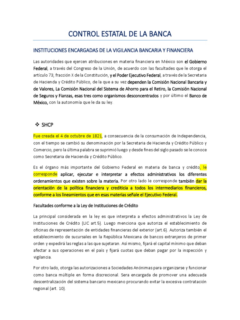 Control Estatal de la Banca en México | PDF | Bancos | Bancario