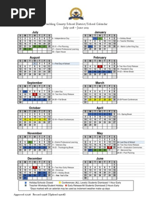 Paulding County School Calendar 2018-19 | PDF | Holidays | Observances