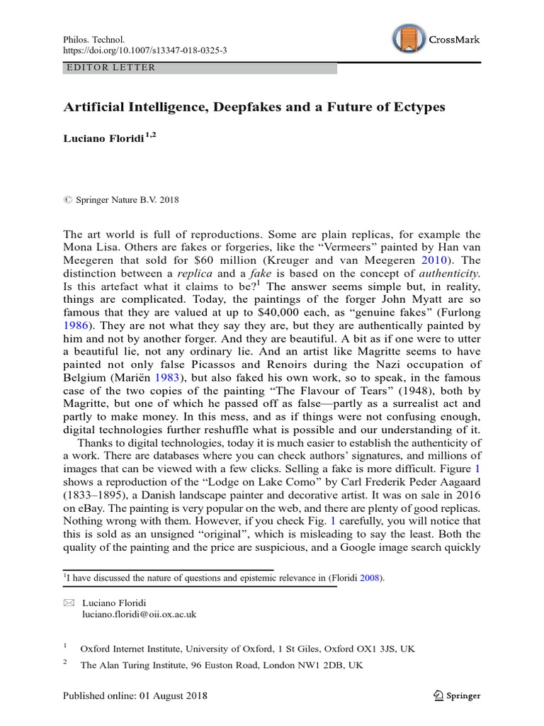 Artificial Intelligence Deepfakes and A PDF | PDF | Artificial ...