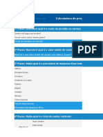 Planilha Calculo para Preço de Venda