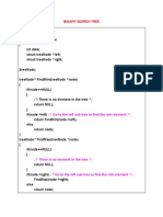 Binary Search Tree: / Go To The Left Sub Tree To Find The Min Element