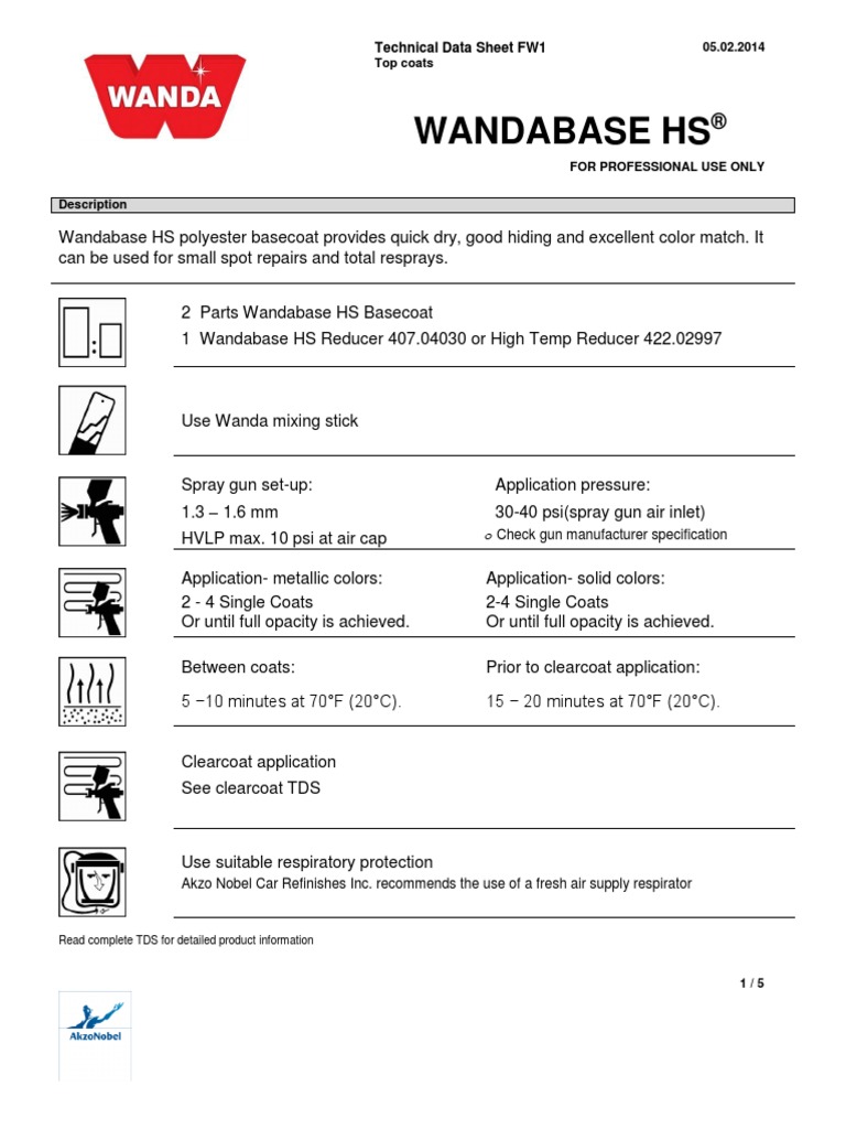 FW1 Wandabase HS TDS 5 02 2014 PDF | PDF | Shelf Life | Paper
