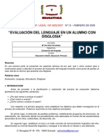 Evaluacion Del Lenguaje de Un Alumno Con Disglosia