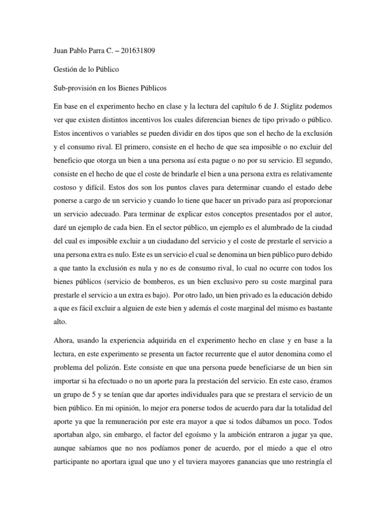 Capítulo 6, Sub-Provisión | PDF | Bien público | Economias