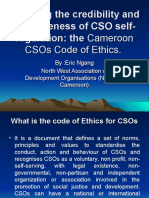 Ensuring The Credibility and Effectiveness of CSO Self-Regulation: The Cameroon CSOs Code of Ethics
