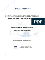 LIBRO DE RESUMENES III JORNADA INTERNACIONAL EDUCACION Y NEUROCIENCIAS 2010