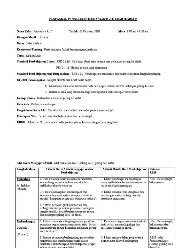 Rph Aktiviti Luar 23 2 10 Pdf