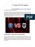 Prediksi PSG Vs Angers SCO 25 Agustus 2018