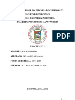 Taller N°2 de Procesos de Manufactura